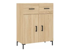 Aparador alto roble Sonoma 69,5x34x180 cm Madera de ingeniería