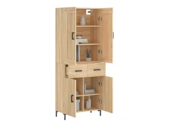Aparador alto roble Sonoma 69,5x34x180 cm Madera de ingeniería