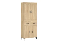 Aparador alto roble Sonoma 69,5x34x180 cm Madera de ingeniería