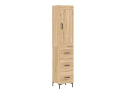 Aparador alto roble Sonoma 34,5x34x180 cm Madera de ingeniería