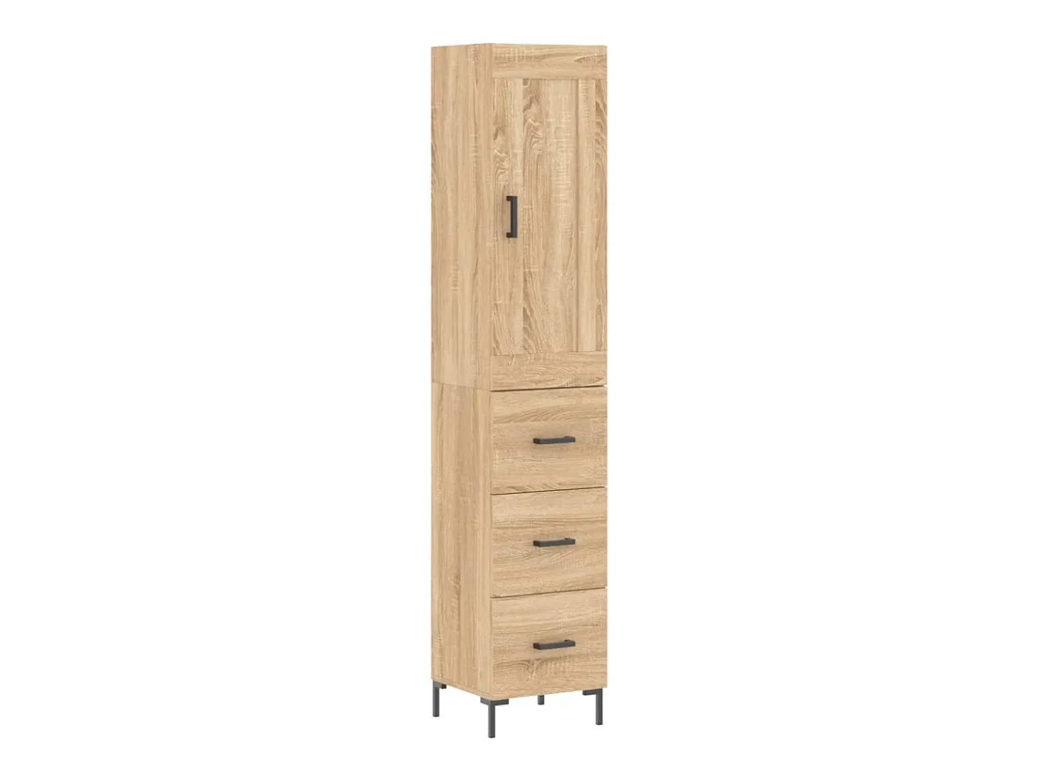 Aparador alto roble Sonoma 34,5x34x180 cm Madera de ingeniería
