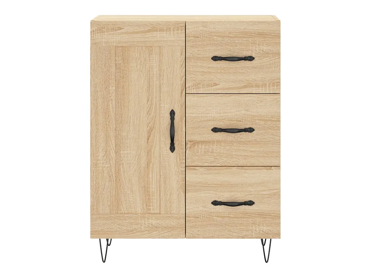 Aparador alto roble Sonoma 69,5x34x180 cm Madera de ingeniería