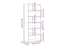 Aparador alto roble Sonoma 70x41x185 cm madera de ingeniería
