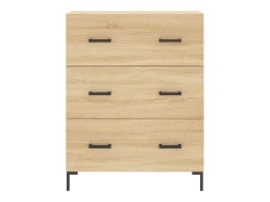 Aparador alto roble Sonoma 69,5x34x180 cm Madera de ingeniería