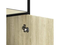 Aparador alto roble Sonoma 68x35x139 cm madera contrachapada metal