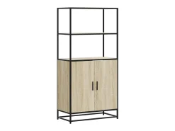 Aparador alto roble Sonoma 68x35x139 cm madera contrachapada metal