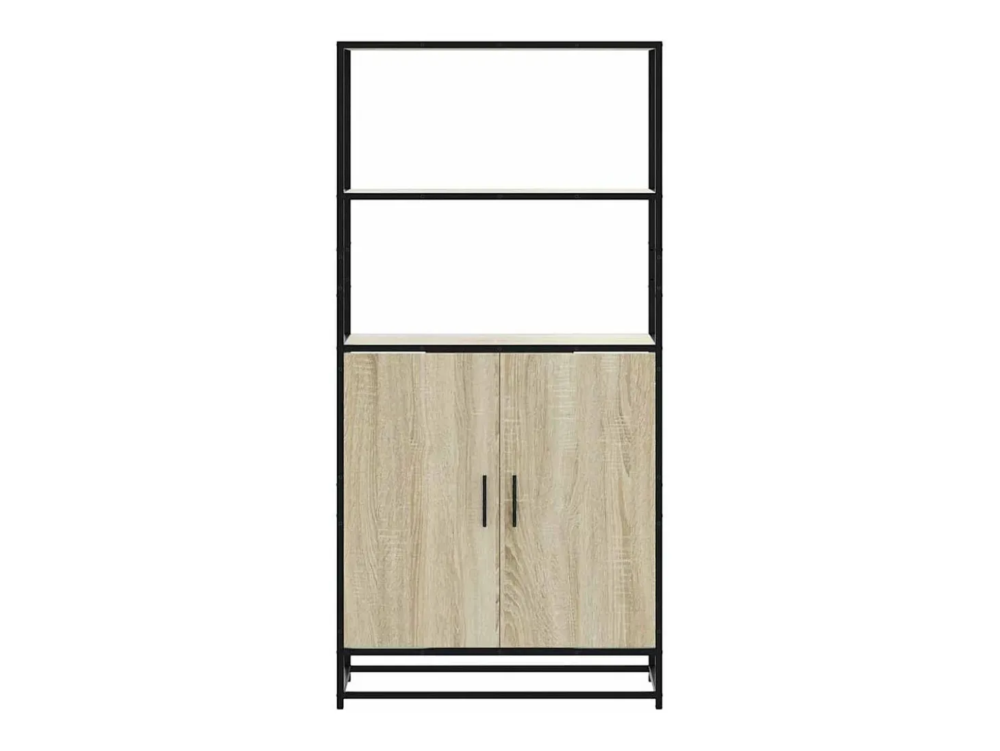 Aparador alto roble Sonoma 68x35x139 cm madera contrachapada metal