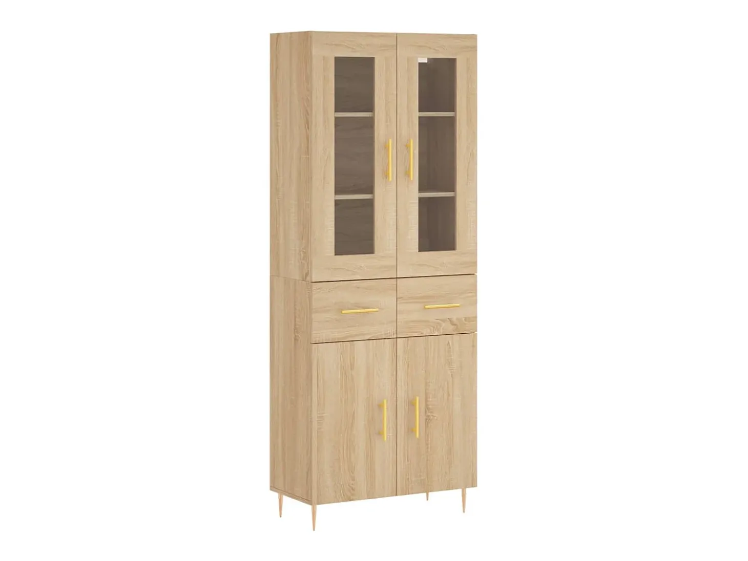 Aparador alto roble Sonoma 69,5x34x180 cm Madera de ingeniería