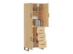 Aparador alto roble Sonoma 69,5x34x180 cm Madera de ingeniería