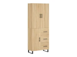 Aparador alto roble Sonoma 69,5x34x180 cm Madera de ingeniería