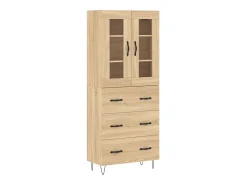 Aparador alto roble Sonoma 69,5x34x180 cm Madera de ingeniería