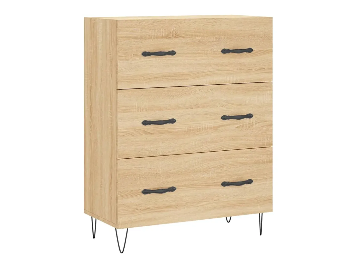Aparador alto roble Sonoma 69,5x34x180 cm Madera de ingeniería