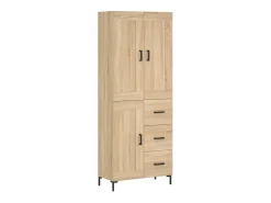 Aparador alto roble Sonoma 69,5x34x180 cm Madera de ingeniería