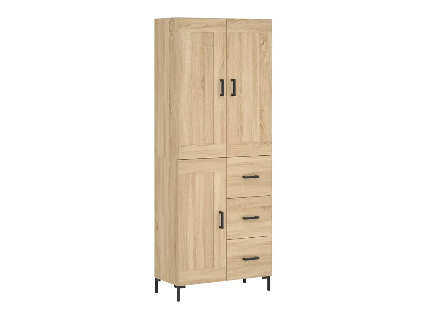 Aparador alto roble Sonoma 69,5x34x180 cm Madera de ingeniería