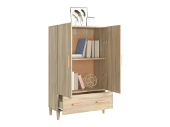 Aparador alto roble Sonoma 70x31x115 cm Madera de ingeniería
