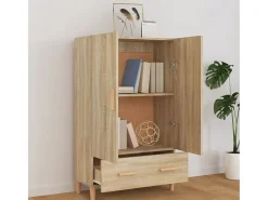 Aparador alto roble Sonoma 70x31x115 cm Madera de ingeniería