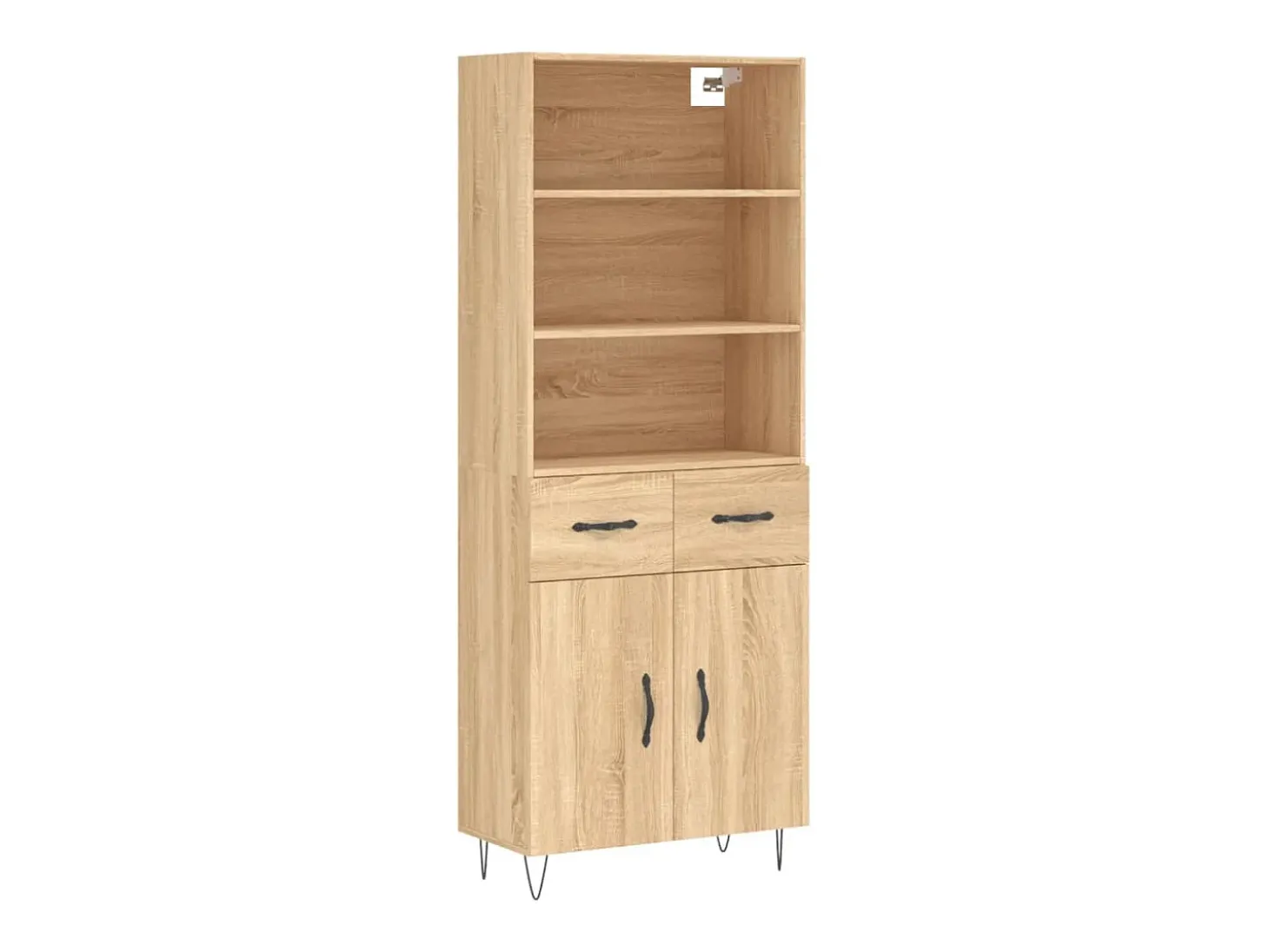 Aparador alto roble Sonoma 69,5x34x180 cm Madera de ingeniería