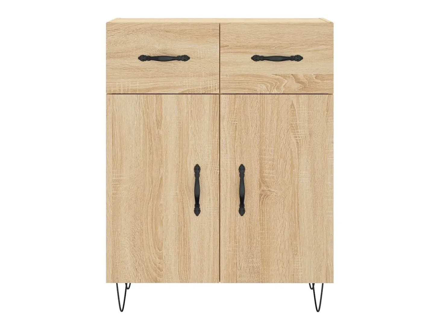 Aparador alto roble Sonoma 69,5x34x180 cm Madera de ingeniería