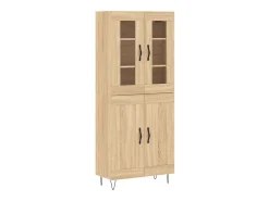 Aparador alto roble Sonoma 69,5x34x180 cm Madera de ingeniería