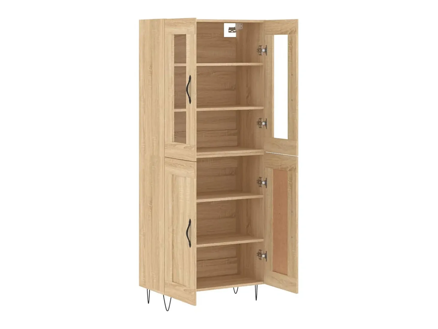 Aparador alto roble Sonoma 69,5x34x180 cm Madera de ingeniería
