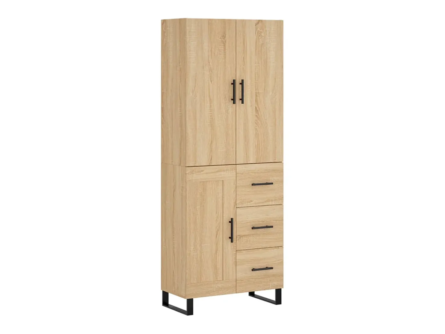 Aparador alto roble Sonoma 69,5x34x180 cm Madera de ingeniería
