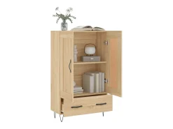 Aparador alto roble Sonoma 69,5x31x115 cm madera de ingeniería