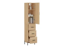 Aparador alto roble Sonoma 34,5x34x180 cm Madera de ingeniería