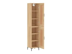 Aparador alto roble Sonoma 34,5x34x180 cm Madera de ingeniería