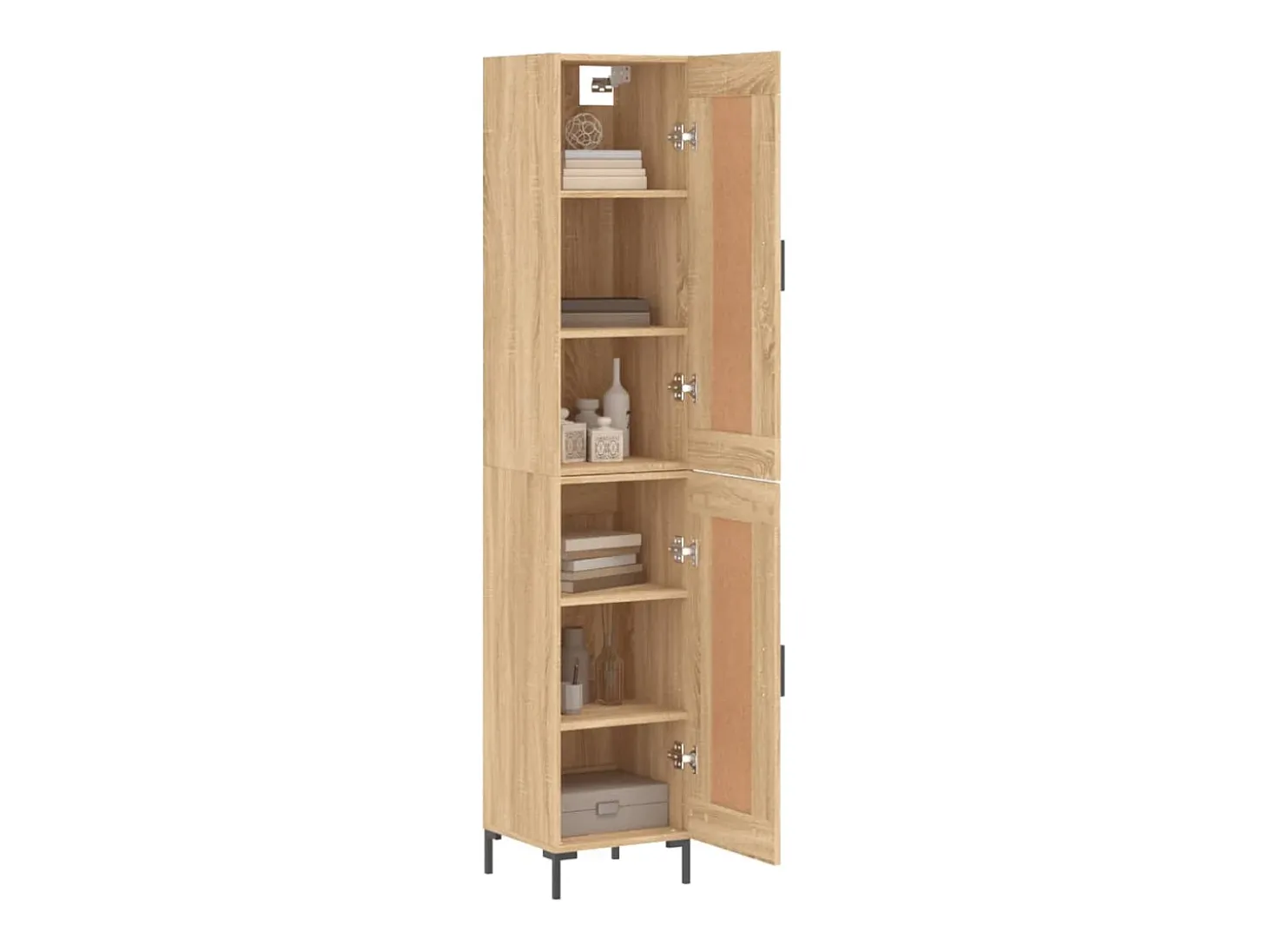 Aparador alto roble Sonoma 34,5x34x180 cm Madera de ingeniería