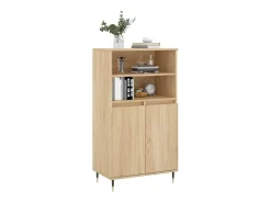 Aparador alto roble Sonoma 60x36x110 cm Madera de ingeniería
