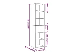 Aparador alto roble Sonoma 45x42,5x185 cm madera de ingeniería