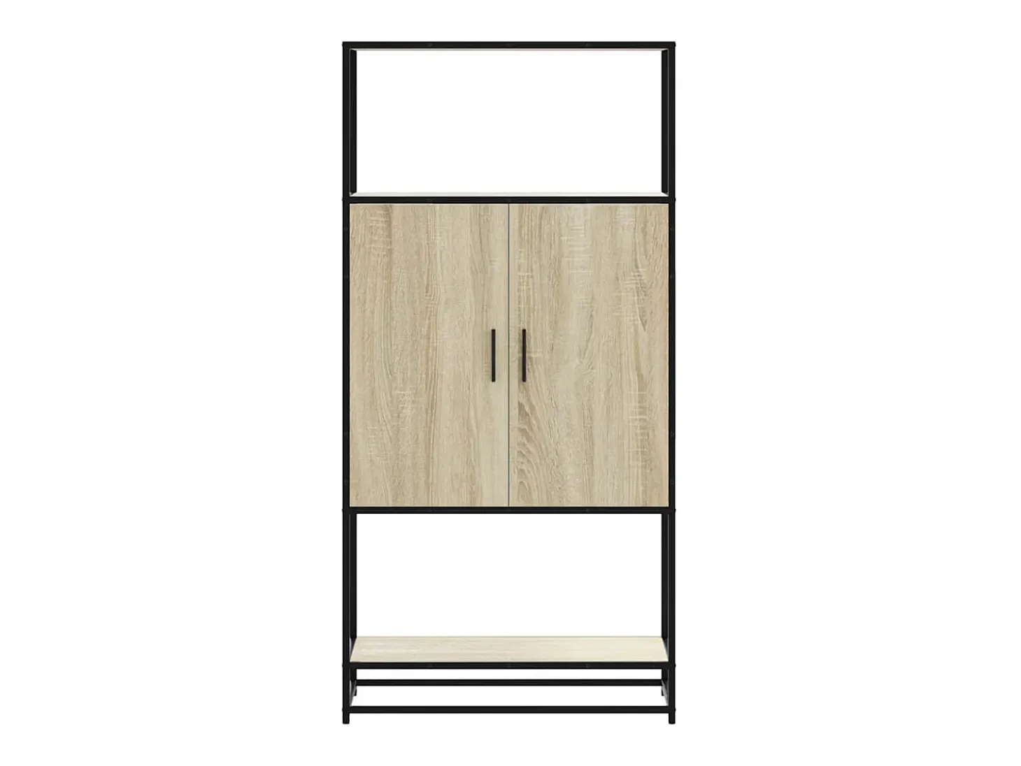Aparador alto roble Sonoma 68x35x139 cm madera contrachapada metal