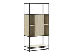 Aparador alto roble Sonoma 68x35x139 cm madera contrachapada metal