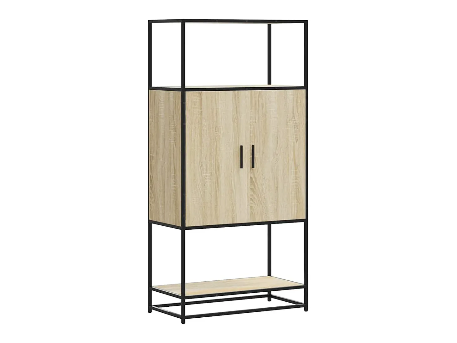Aparador alto roble Sonoma 68x35x139 cm madera contrachapada metal