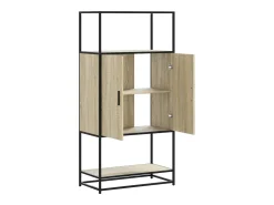 Aparador alto roble Sonoma 68x35x139 cm madera contrachapada metal