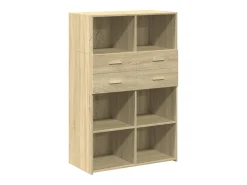 Aparador alto roble Sonoma 80x42,5x124 cm madera de ingeniería