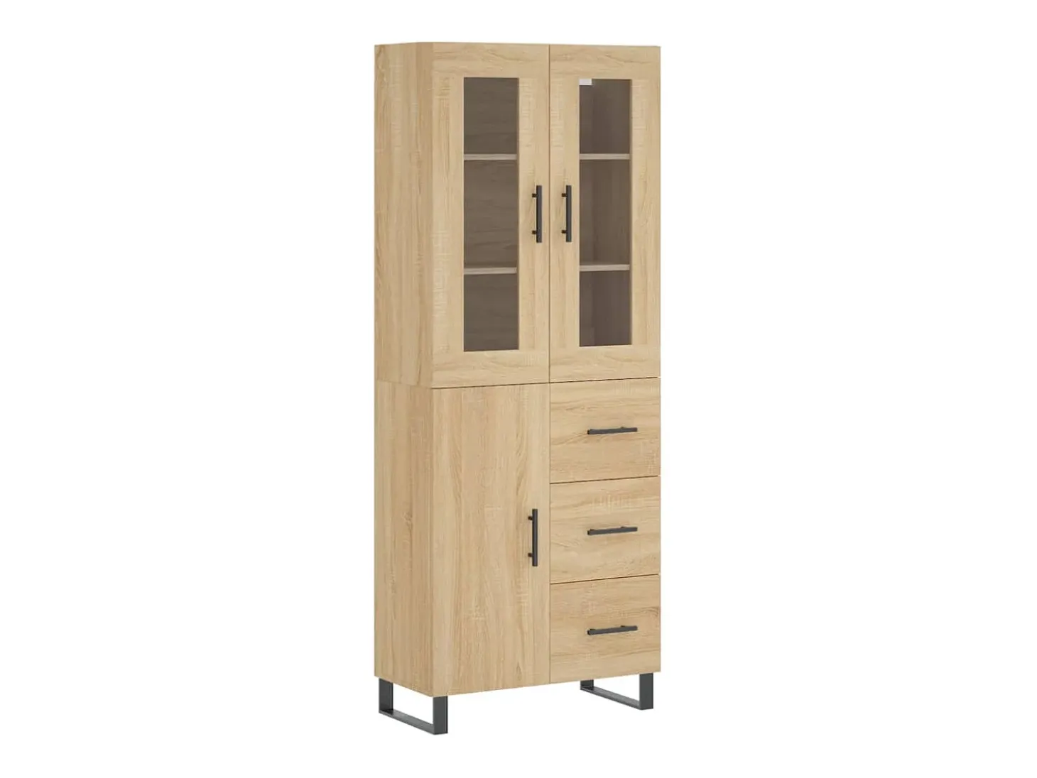 Aparador alto roble Sonoma 69,5x34x180 cm Madera de ingeniería