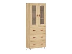 Aparador alto roble Sonoma 69,5x34x180 cm Madera de ingeniería