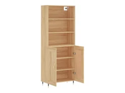 Aparador alto roble Sonoma 69,5x34x180 cm Madera de ingeniería
