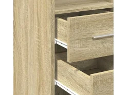 Aparador alto roble Sonoma 30x42,5x185 cm madera de ingeniería