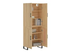 Aparador alto roble Sonoma 69,5x34x180 cm Madera de ingeniería