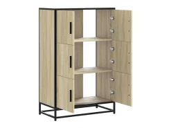 Aparador alto roble Sonoma 68x35x106,5 cm madera contrachapada metal