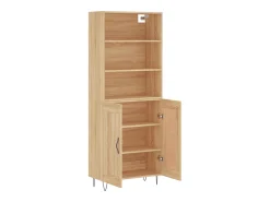 Aparador alto roble Sonoma 69,5x34x180 cm Madera de ingeniería