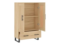 Aparador alto roble Sonoma 69,5x31x115 cm madera de ingeniería