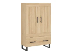 Aparador alto roble Sonoma 69,5x31x115 cm madera de ingeniería