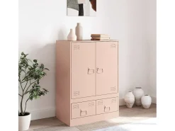 Aparador alto rosa 67x39x95 cm acero