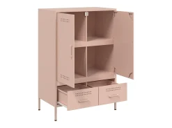 Aparador alto rosa 68x39x101,5 cm acero