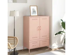 Aparador alto rosa 68x39x101,5 cm acero