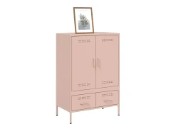 Aparador alto rosa 68x39x101,5 cm acero