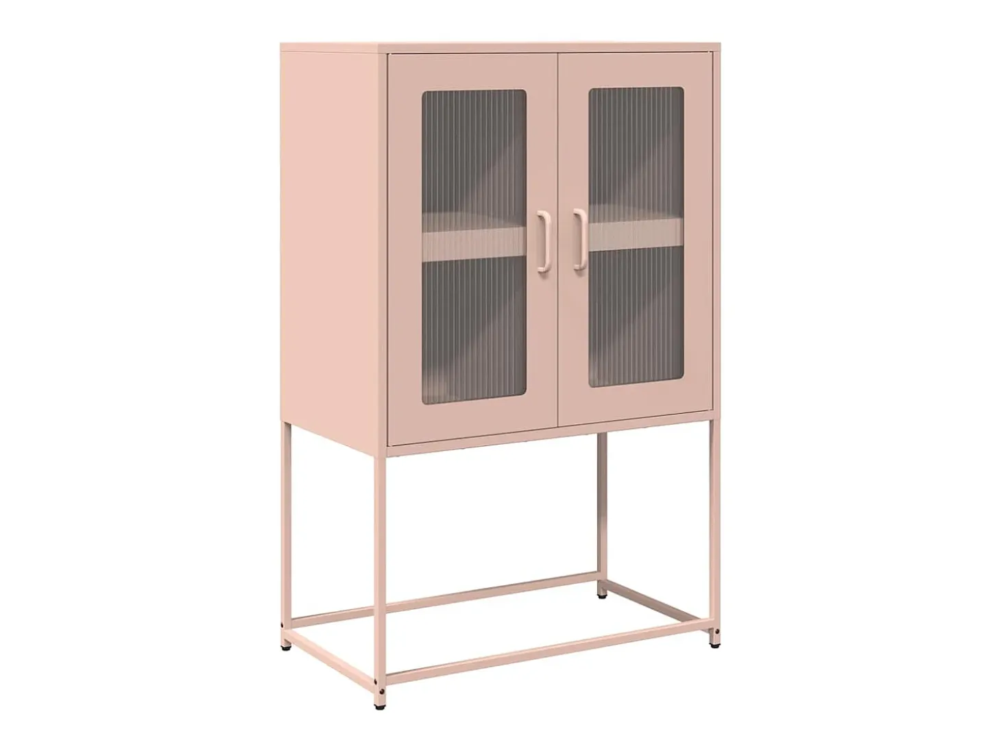 Aparador alto rosa 68x39x107 cm acero